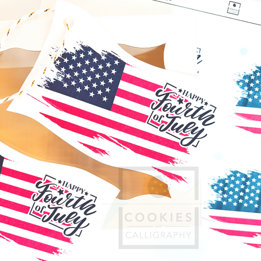 Happy 4th of July American Flag Gift Tags | Independence Day Gift Tag | Printable Gift Tag