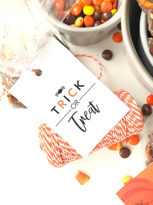 Happy Halloween Gift Tag Set | Pumpkin & Trick or Treat Gift Tags | Printable Gift Tag