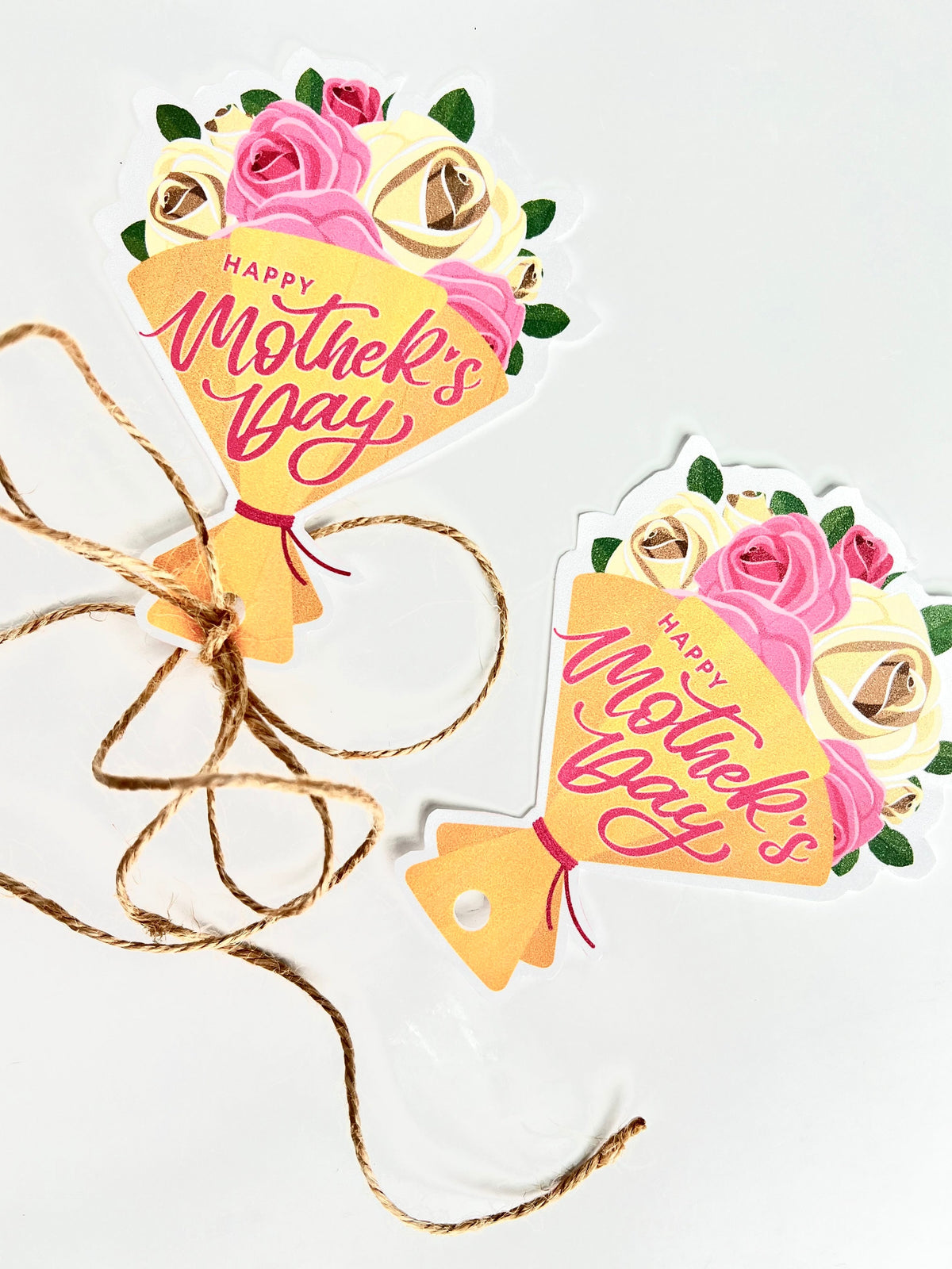Happy Mother's Day Flower Bouquet Gift Tags