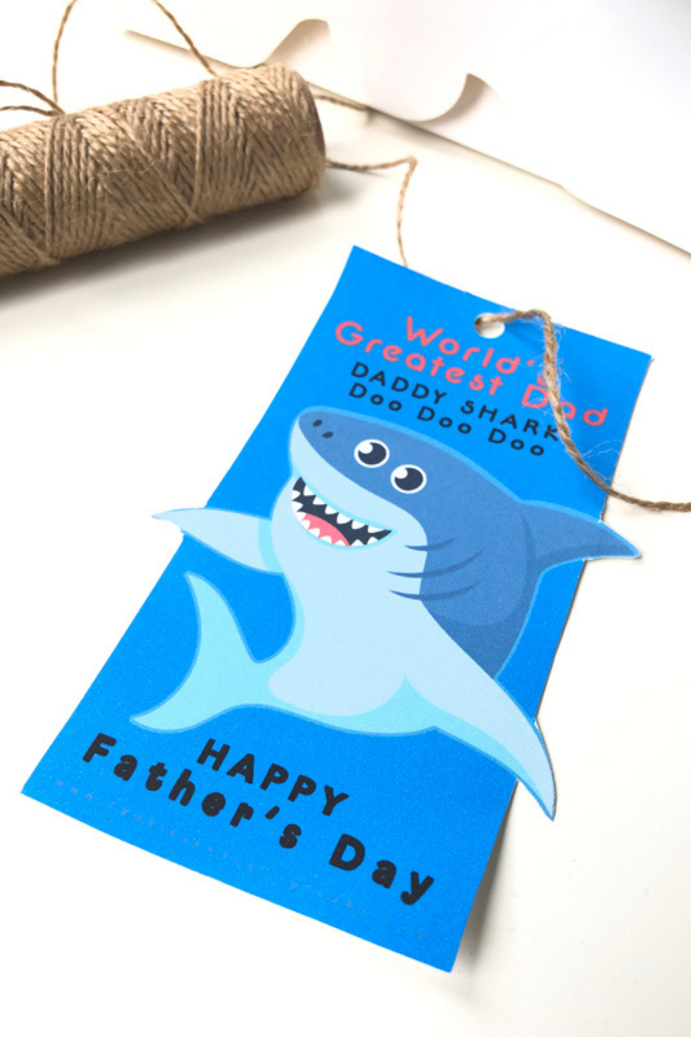 Happy Fathers Day Daddy Shark Gift Tags