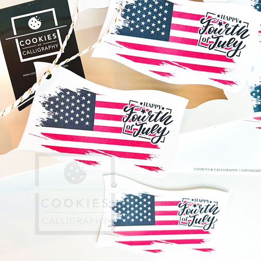 Happy 4th of July American Flag Gift Tags | Independence Day Gift Tag | Printable Gift Tag