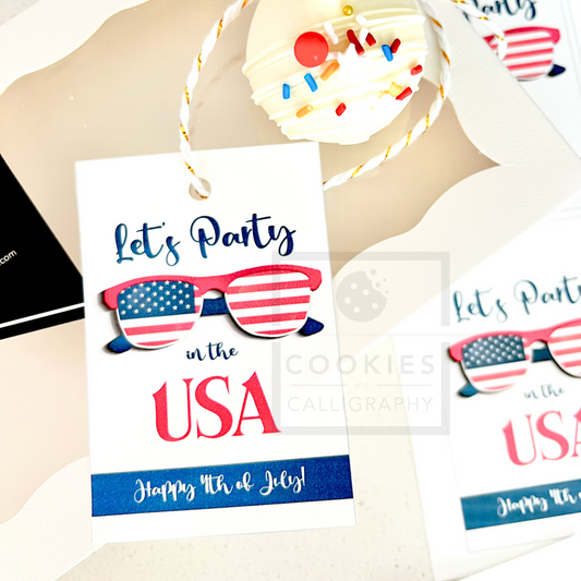 Happy 4th of July Party in the USA Gift Tags | Independence Day Gift Tag | Printable Gift Tag