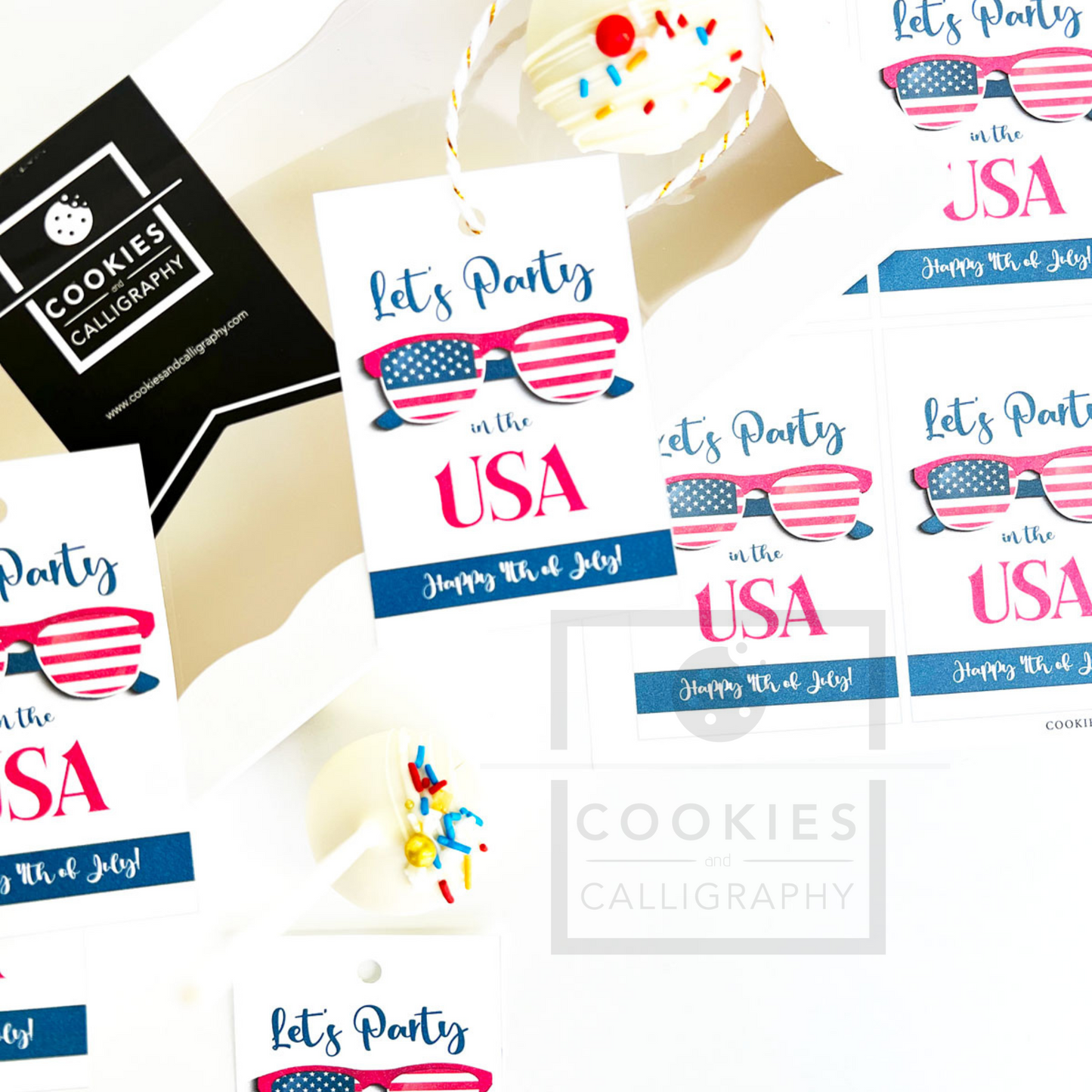 Happy 4th of July Party in the USA Gift Tags | Independence Day Gift Tag | Printable Gift Tag