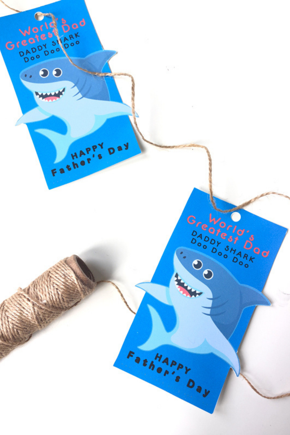 Happy Fathers Day Daddy Shark Gift Tags