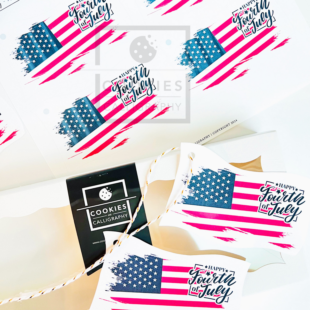 Happy 4th of July American Flag Gift Tags | Independence Day Gift Tag | Printable Gift Tag
