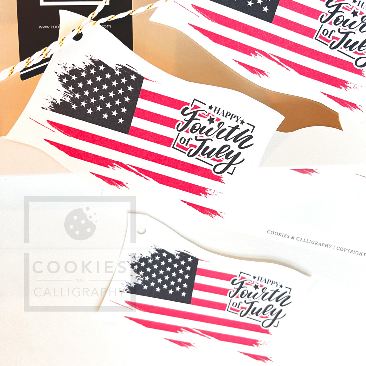 Happy 4th of July American Flag Gift Tags | Independence Day Gift Tag | Printable Gift Tag