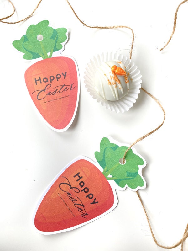 Happy Easter Carrot Shaped Gift Tags