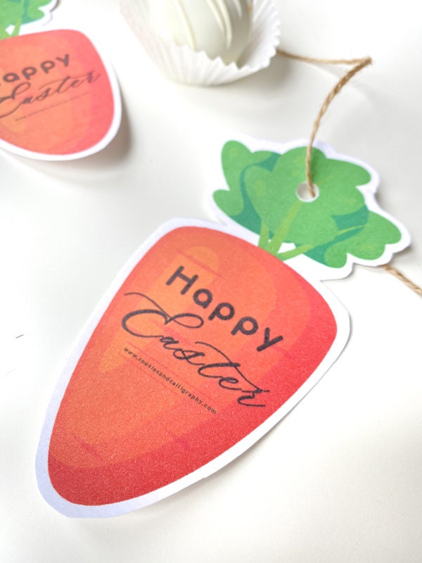Happy Easter Carrot Shaped Gift Tags