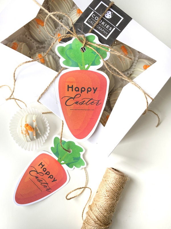 Happy Easter Carrot Shaped Gift Tags