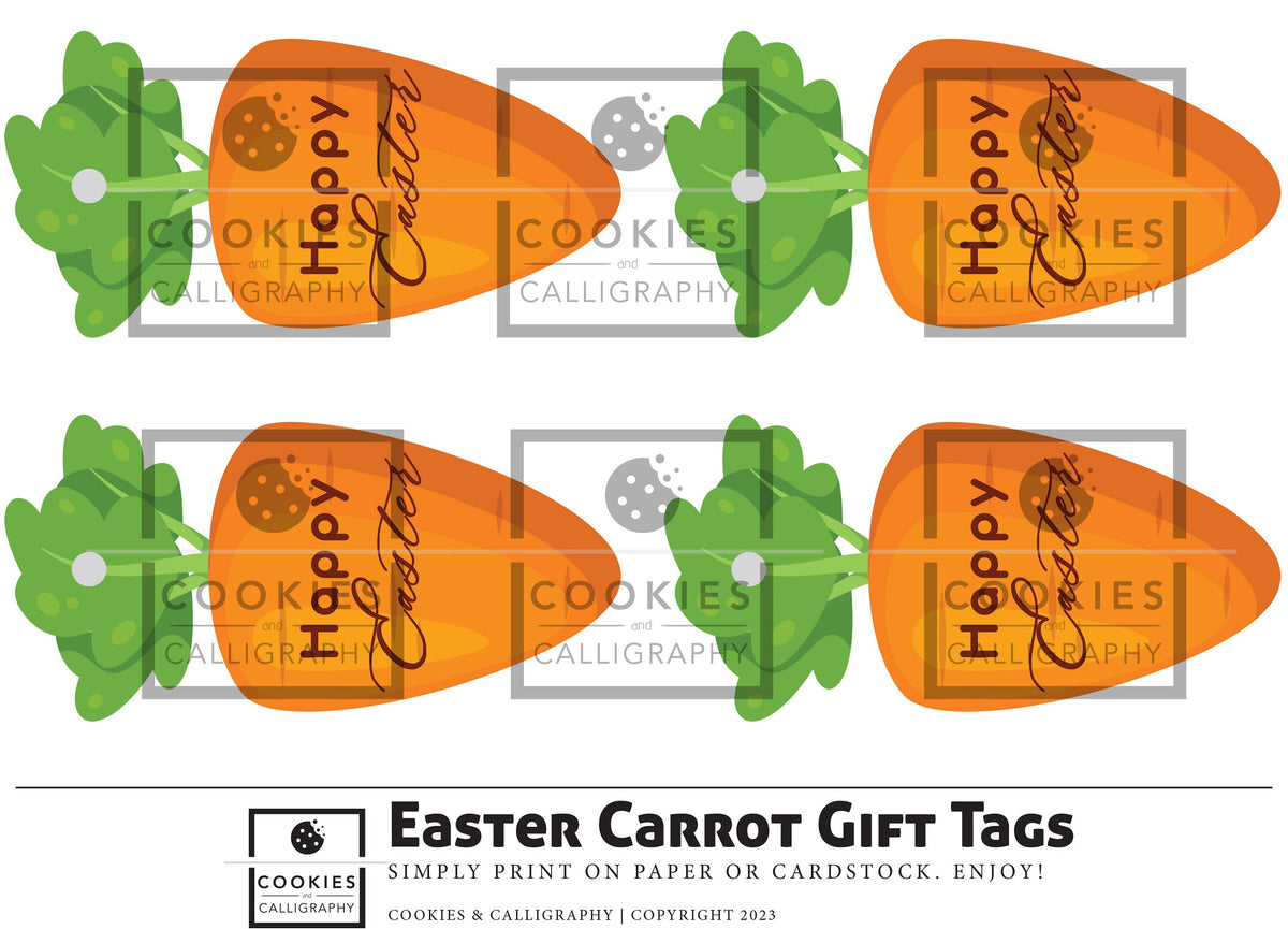 Happy Easter Carrot Shaped Gift Tags
