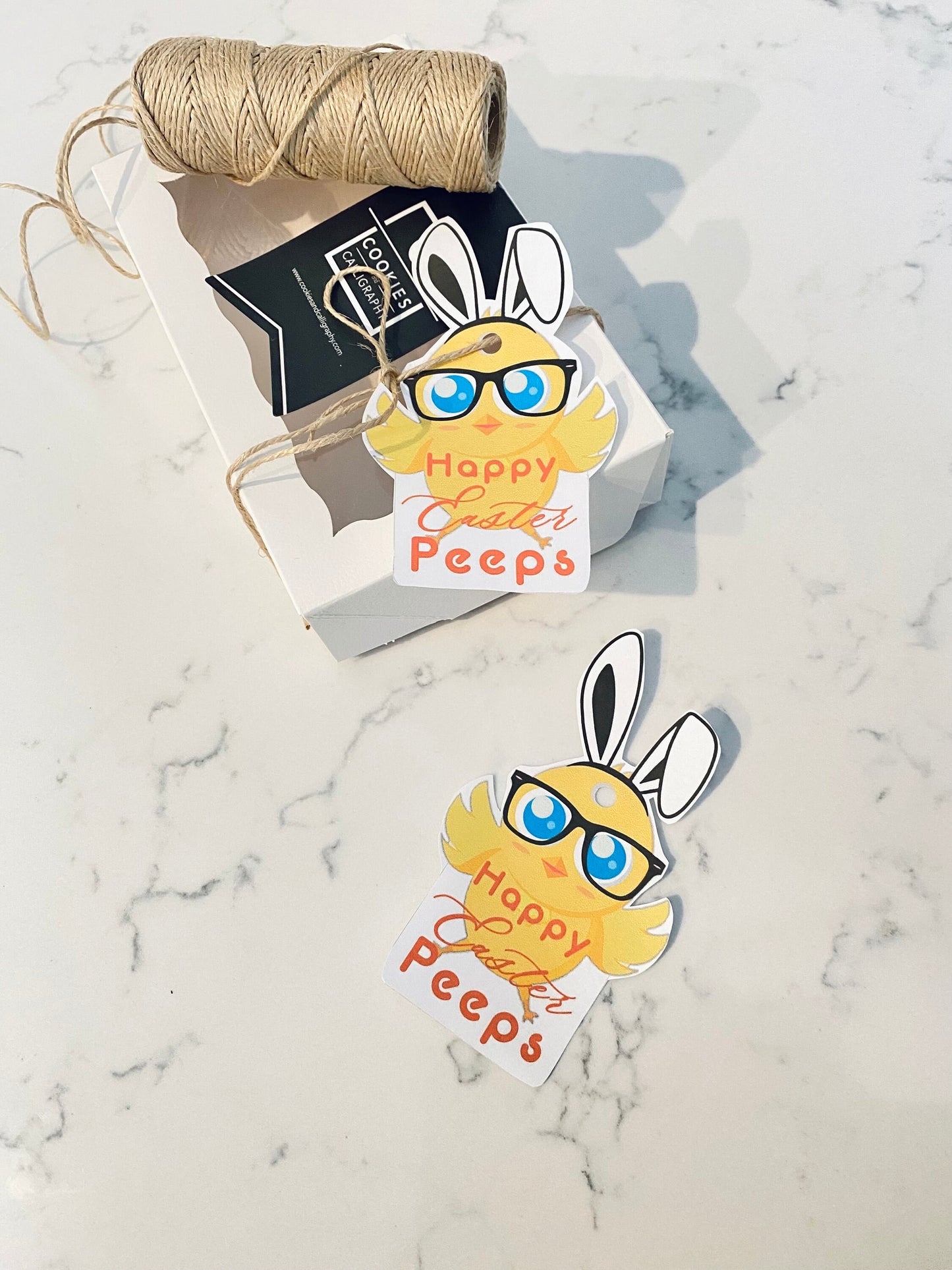 Happy Easter Bunny Chick Gift Basket Tag | Printable Gift Tag