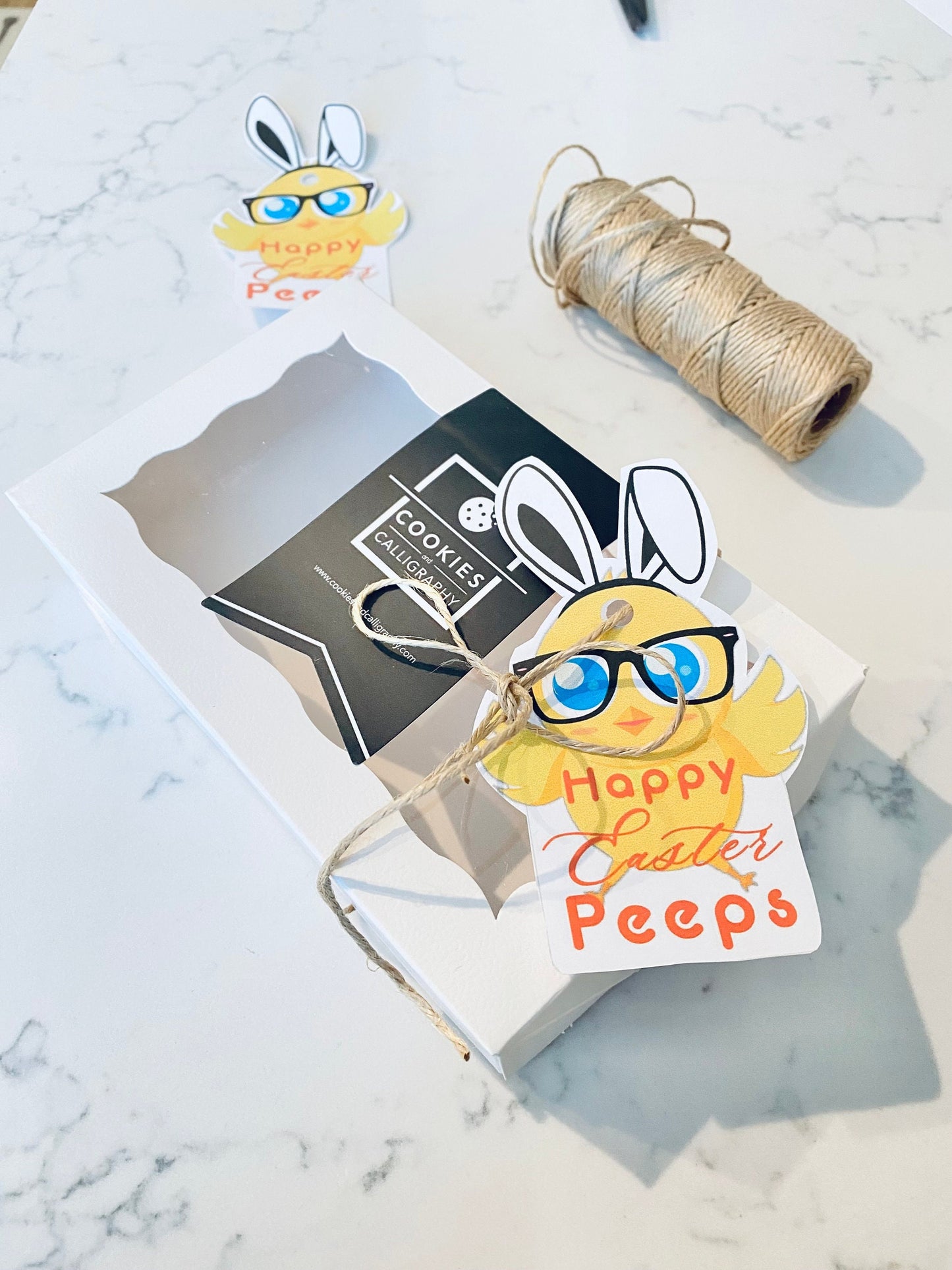 Happy Easter Bunny Chick Gift Basket Tag | Printable Gift Tag