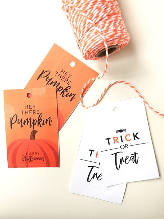 Happy Halloween Gift Tag Set | Pumpkin & Trick or Treat Gift Tags | Printable Gift Tag