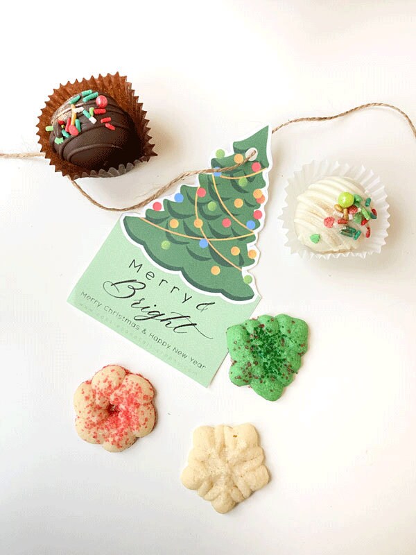 Merry & Bright Christmas Tree Gift Tag | Tree Shaped Gift Tag | Printable Gift Tag
