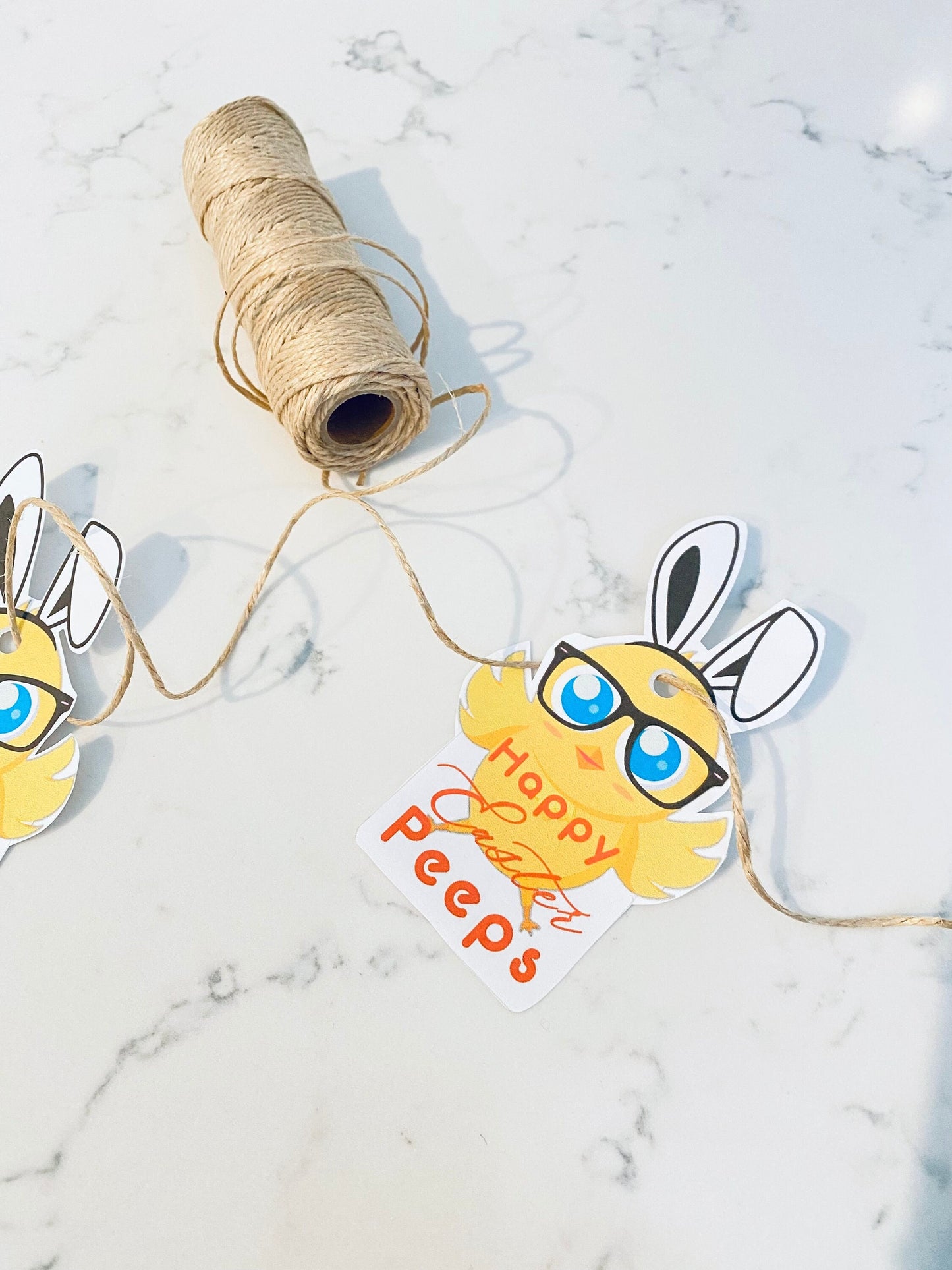 Happy Easter Bunny Chick Gift Basket Tag | Printable Gift Tag