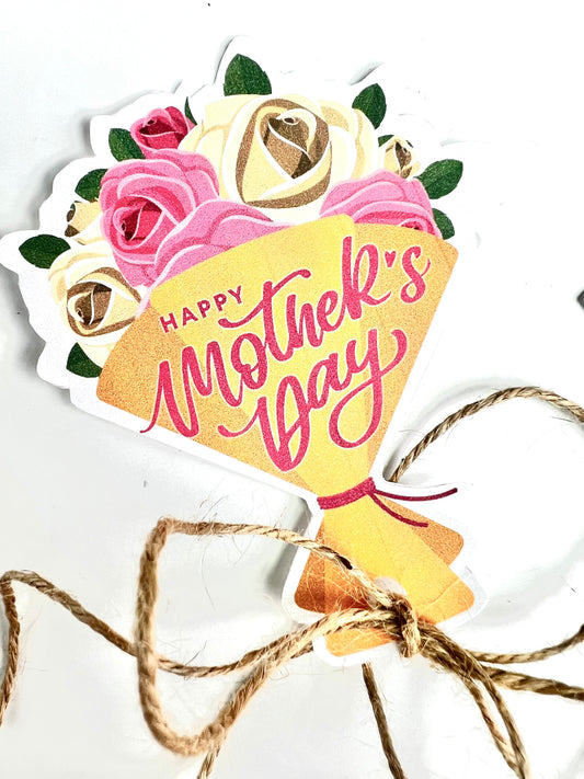 Happy Mother's Day Flower Bouquet Gift Tags