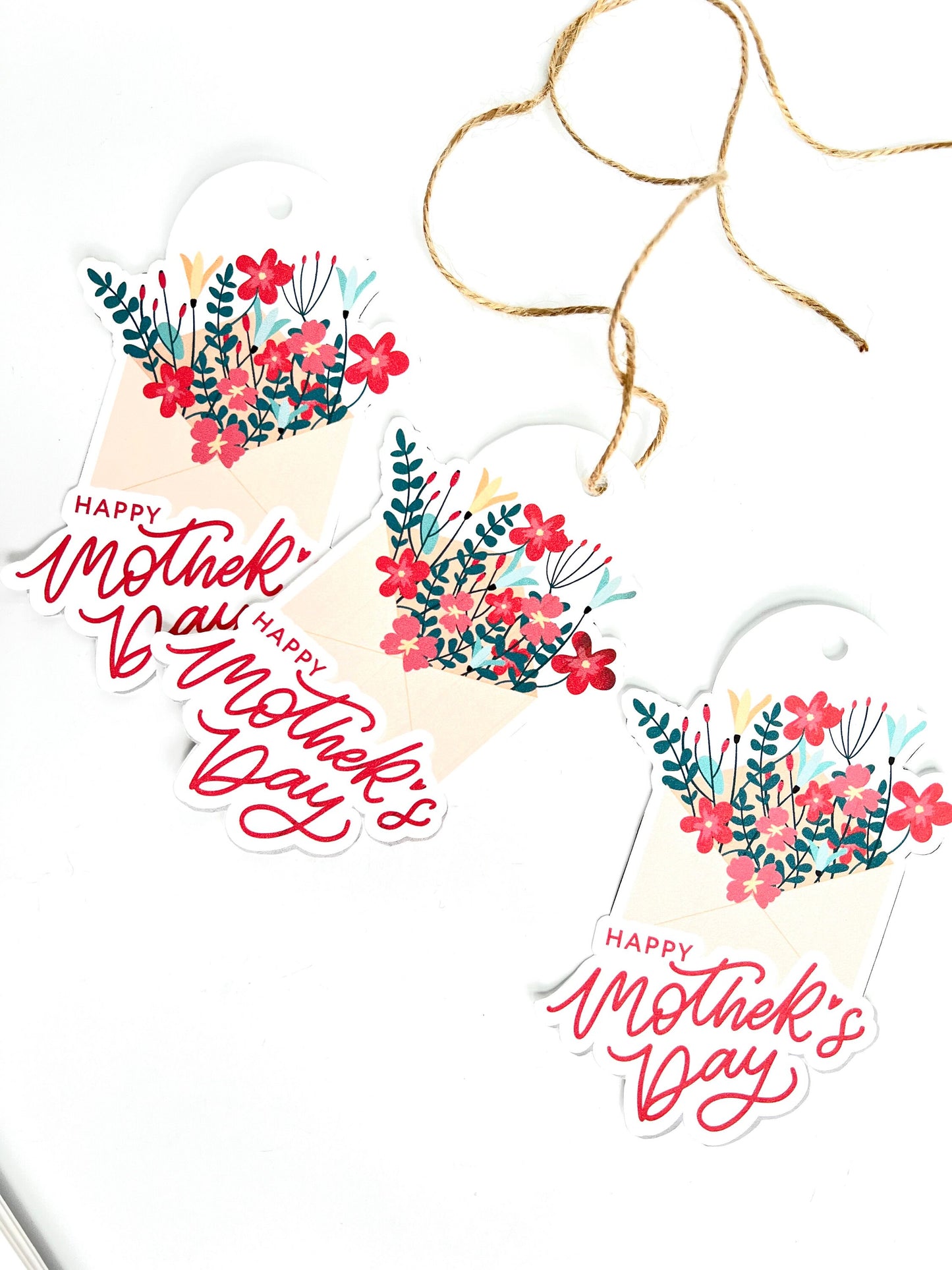 Happy Mother's Day Flower Envelope Gift Tags