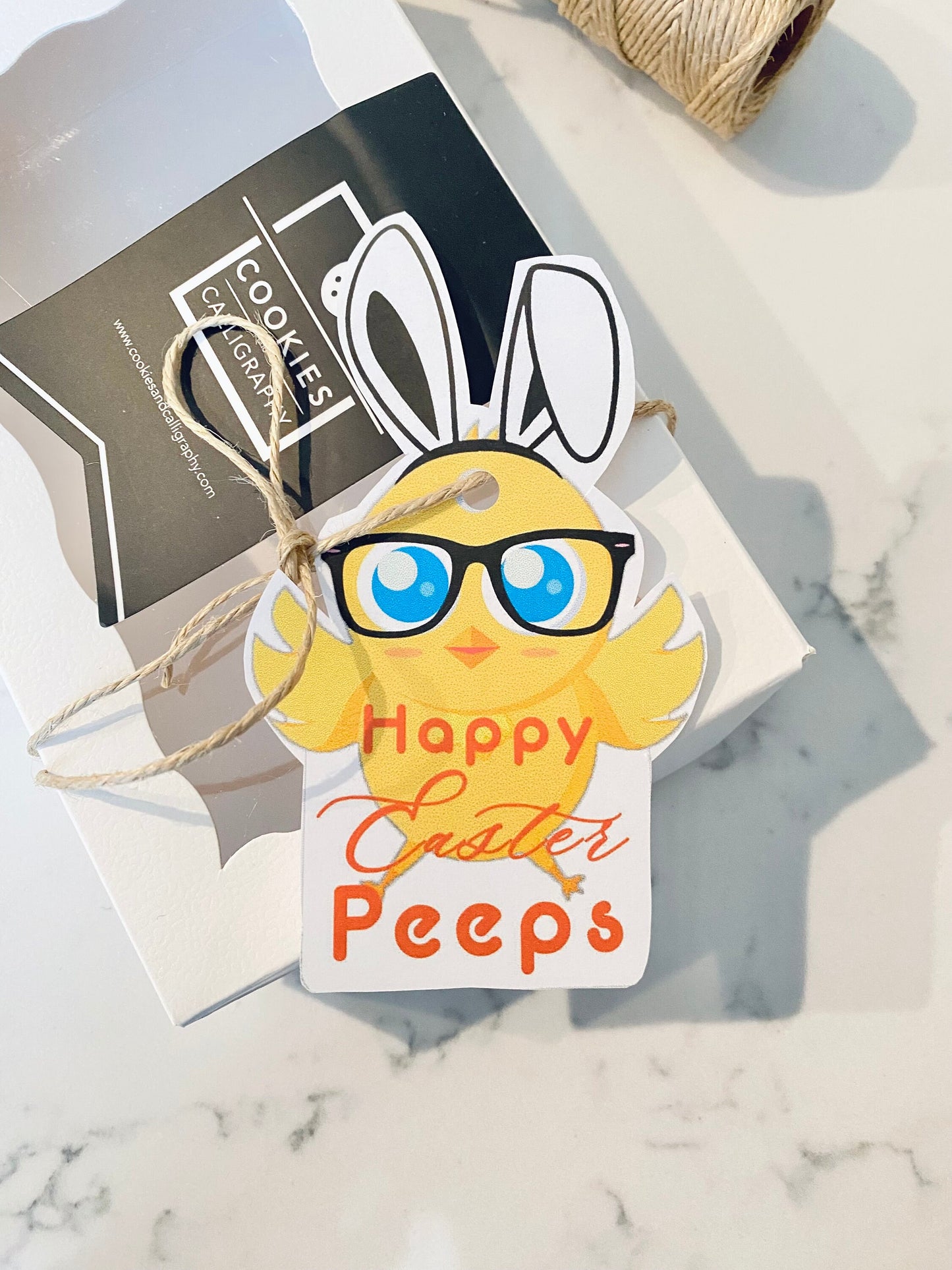Happy Easter Bunny Chick Gift Basket Tag | Printable Gift Tag