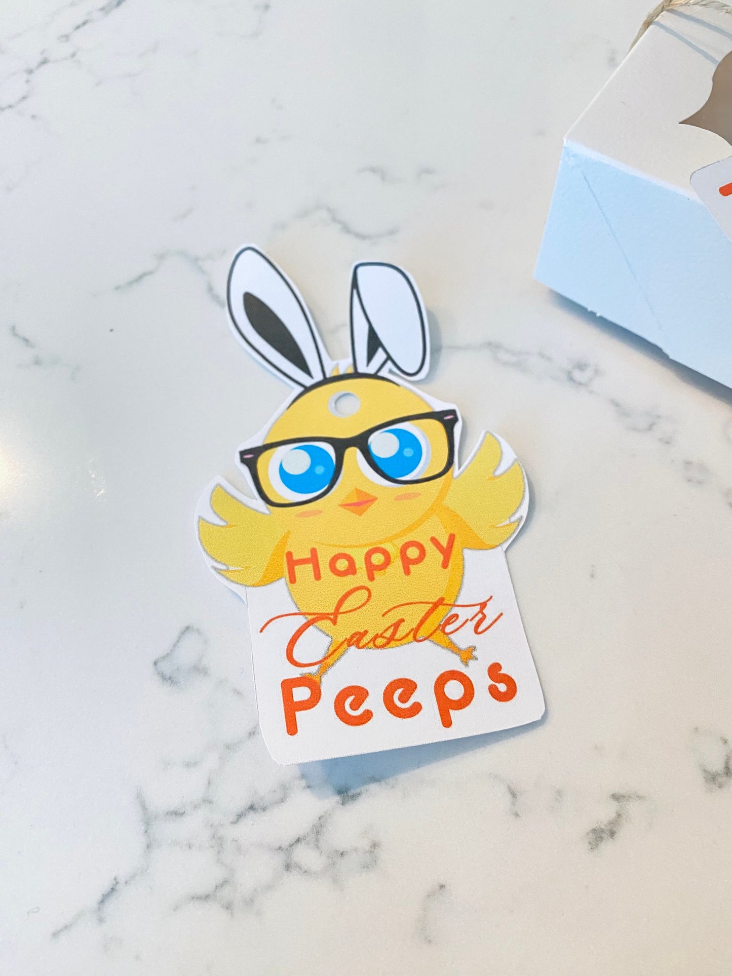 Happy Easter Bunny Chick Gift Basket Tag | Printable Gift Tag