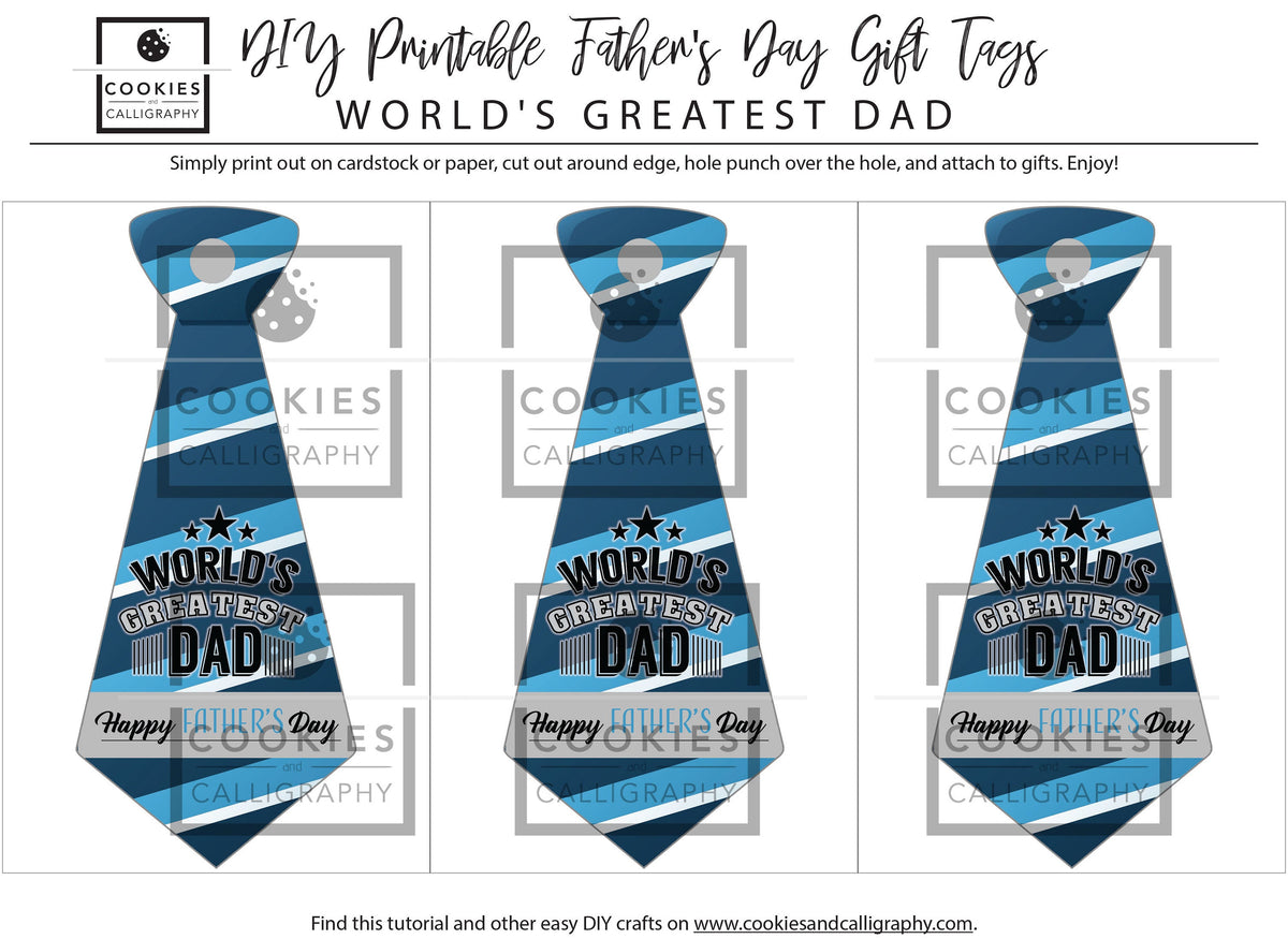 Happy Father's Day Necktie Gift Tags