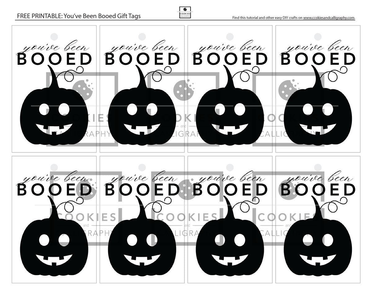 You've Been Booed Happy Halloween Gift Tag Set | Printable Gift Tag