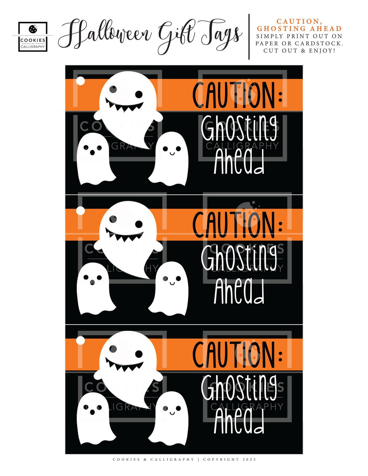 Happy Halloween Gift Tag Set | Witches and Ghost Halloween Gift Tags | Printable Gift Tag