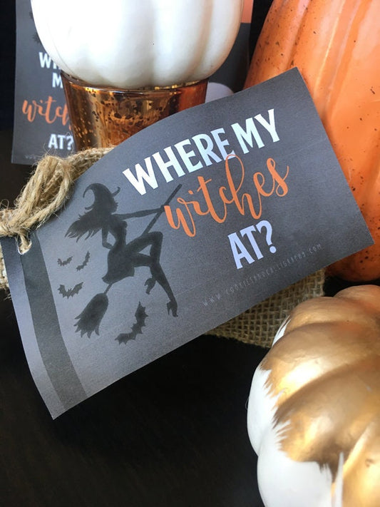 Happy Halloween Gift Tag Set | Witches and Ghost Halloween Gift Tags | Printable Gift Tag