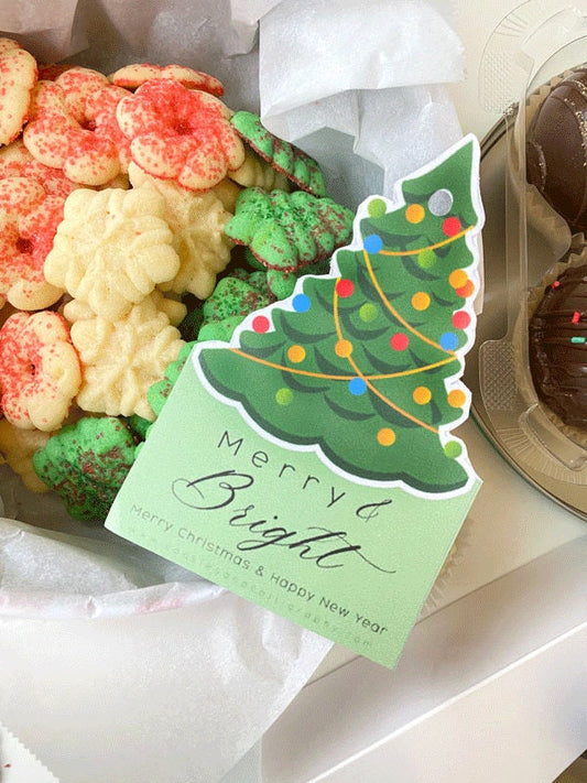 Merry & Bright Christmas Tree Gift Tag | Tree Shaped Gift Tag | Printable Gift Tag