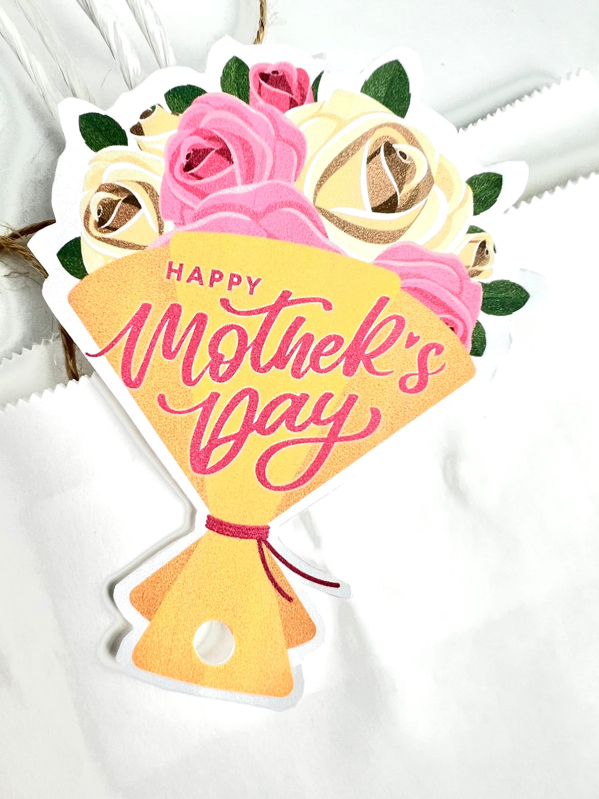 Happy Mother's Day Flower Bouquet Gift Tags