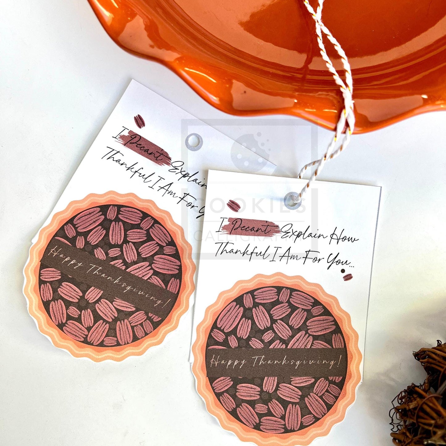 Happy Thanksgiving Pecan Pie Gift Tag | Printable Gift Tag